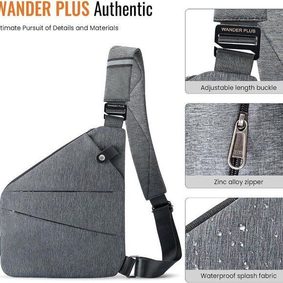 Anti Theft Crossbody Bag, Shoulder Bag Anti-theft Design for Travel, Sport, Work - Picture 4 of 7